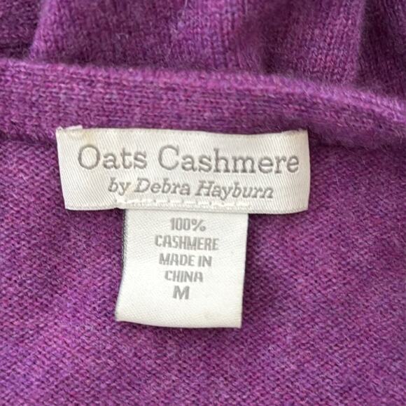 Oats Cashmere by Debra Hayburn Heathered Purple V-Neck Sweater - Picture 3 of 3